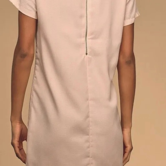 Lulus Shift and Shout Blush Pink Mini Dress Size Medium short sleeves - Picture 6 of 12